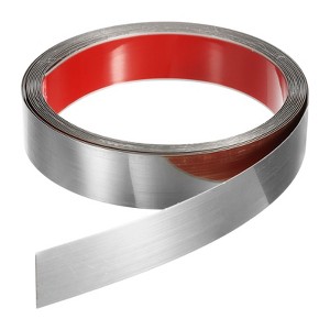Unique Bargains Self-Adhesive Stainless Steel Mirror Finish Peel and Stick Wall Trim - 1 of 4