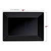 Smarty Had A Party 11" x 16" Black Rectangular with Groove Rim Plastic Serving Trays (24 Trays) - 3 of 4