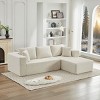 106" L-Shaped Cloud Sectional Couch with Right Chaise,Modern Modular Corduroy Sofa for Living Room,Deep Sectional Sofa for Bedroom-Coolbibila - 3 of 4