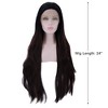 Unique Bargains Women Long Straight Hair Lace Front Wig with Wig Cap 24" 1PC - 2 of 4