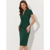 INSPIRE CHIC Women's Short Sleeve Blazer Jacket Pencil Skirt Business Suit Set 2 Pcs - 3 of 4