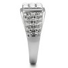 Slickblue Men’s Polished Stainless Steel Ring, Clear Synthetic Crystal Accents, Bold Fashion Statement, Sizes 8-13 - 4 of 4
