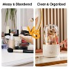 NewHome 360° Rotating Makeup Brush Holder with Lid Makeup Organizer for Vanity Dustproof Makeup Brush Container with 7 Compartments - 3 of 4