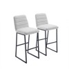 2pcs/set High Bar Stool Chairs With Solid Wood LegsPU Leather Upholstered Barstools 265lbs Max Weighing Capacity For Kitchen Island Bar Livingroom - 4 of 4