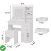 Vanity Desk with Lighted Mirror Makeup Vanity w/Charging Station Cushioned Stool & 3 Drawers - 2 of 4