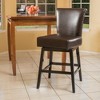 Fabric Swivel Counter Stool with Wooden Legs and Padded Seat for Living Room, Bedroom, or Home Office - 2 of 4