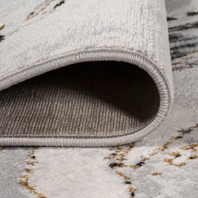 Abstract Swirl Marbled Gray Synthetic 5'x8' Area Rug