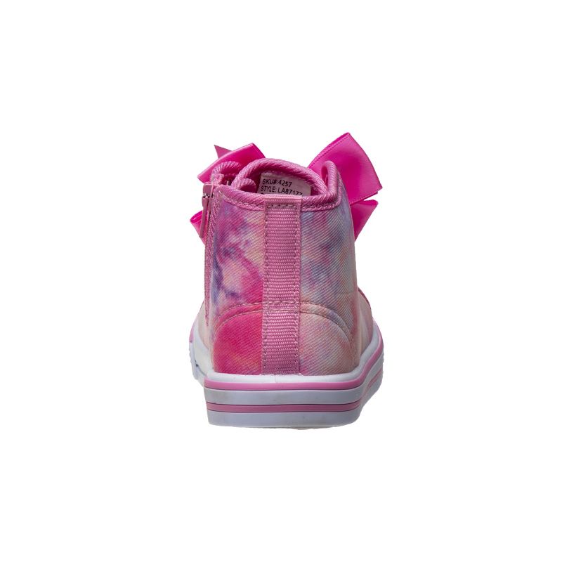 Laura Ashley Toddler Girls' Multi Color Bow Detail Lace Up Canvas Sneakers High Top - A Stylish and Versatile Option (Toddler), 4 of 8