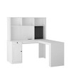 Okak 59IN Modern L Shaped Standing Desk with Bookshelf, Computer Desk with Drawer and Cabinet Door, Home Office Desks for Living Room, Study - 4 of 4
