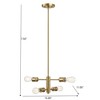 4-Light Vintage Gold Chandelier – Modern Pendant for Living Room, Dining or Kitchen - 4 of 4