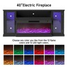Real Relax 72.8 in. Farmhouse TV Cabinet with 3-Sided Glass Electric Fireplace Adjustable 12 LED Light Colors Media Console for TVs up to 80 in. - 3 of 4