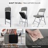 VINGLI Padded Folding Chairs with Thick Cushion, Portable, Durable, for Indoor/Outdoor, Gray, 2 Pack - 3 of 4