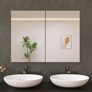 Recessed Medicine Cabinet With Mirror,Surface Mount Bathroom Cabinet,Wall Hung Bathroom Vanity Medicine Cabinet Mirror With Storage-The Pop Home - 1 of 4