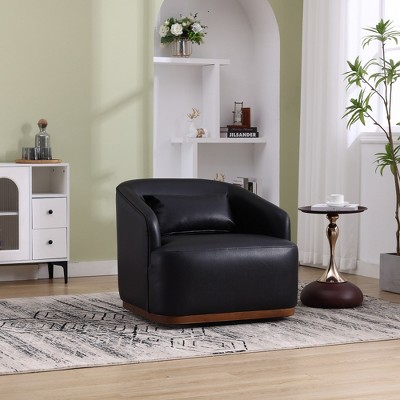 Swivel Accent Chair, Barrel Chair Comfy Single Sofa Chair, Round Swivel Couch Chair
