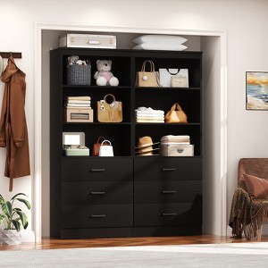 Aheaplus 71'' Tall Closet Storage Organizer with Drawers, Freestanding Closet System with Adjustable Shelves - 1 of 4