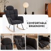 Ridstar Dark Gray Teddy Fabric Upholstered Nursery Rocking Glider Chair Accent Armchair Padded Seat with High Backrest for Living Room Bedroom - 3 of 4