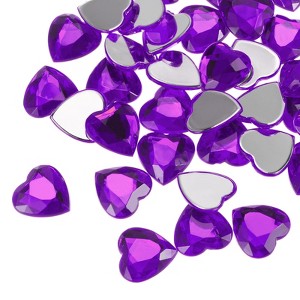 Unique Bargains Acrylic Flat Back Heart Face Painting Jewelry Rhinestone 60 Pcs - 1 of 4