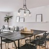 LNC Maison 3-Lights 25" Modern Linear Kitchen Island Pendant  Lights, Antique Mottled Black with Seeded Glass Jar - 4 of 4