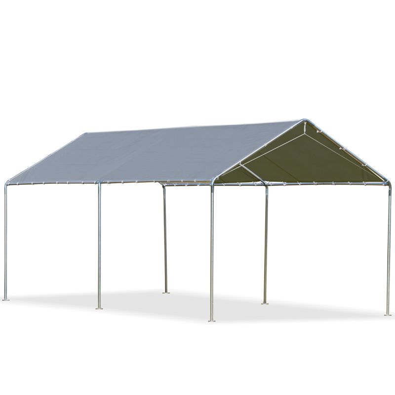Outsunny 10'x20' Carport Heavy Duty Galvanized Car Canopy with Included Anchor Kit, 3 Reinforced Steel Cables, 5 of 11