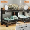 LunaLulinlk 2-Tier Dish Drying Rack - Adjustable Drying Rack w/Large Capacity, Space-Saving Dish Rack for Kitchen Counter - 4 of 4