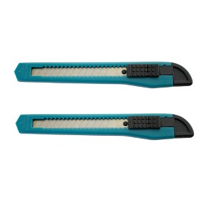 MotoProducts Bulk 5" Box Cutters Turquoise with Snap-Off Blades and Safety Locks - 1 of 3