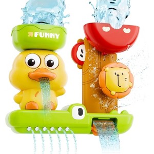 Waterfall Duck Bath Toy with Suction Cup, Bathtub Playset for Toddlers Ages 1-5 - 1 of 4