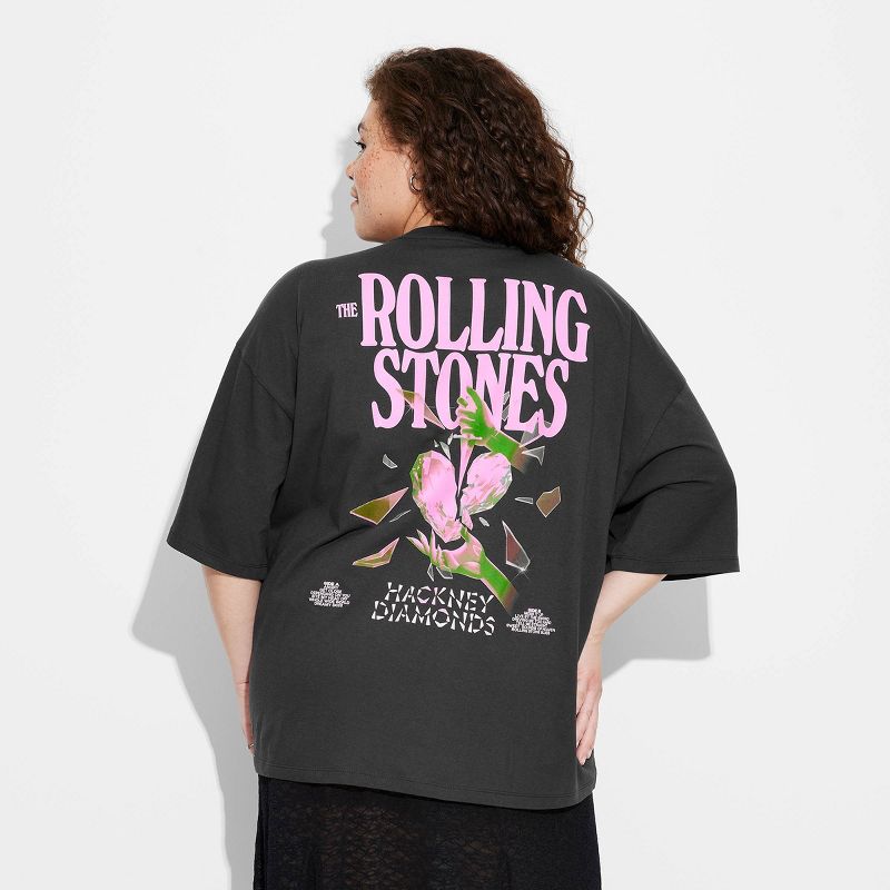 Women's The Rolling Stones Hackney Diamonds Oversized Short Sleeve Graphic T-Shirt - Black, 2 of 4