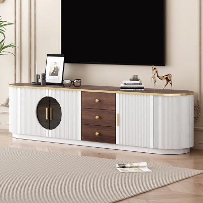 70.8" Modern Wood Media TV Console Cabinet,TV Cabinet With Drawers And Shelf,Center Cabinet With Metal Handles For Living Room-Cuddlewood