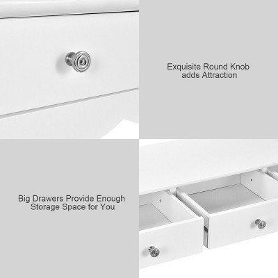 White MDF Console Table with Storage Drawers