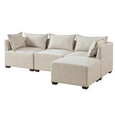 Molly 35" Linen Modular Corner Chair