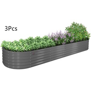 Anybear 12X3X1.5 ft Galvanized Raised Garden Beds, Oval Extra Large Metal Planter Box for Planting Vegetables Flowers Herb - 1 of 4