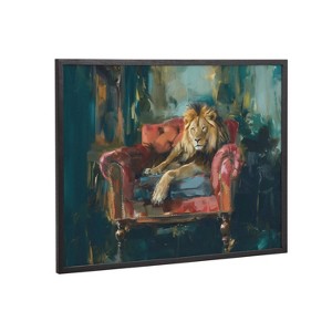 Kate & Laurel All Things Decor 20"x16" Gallery Lion Portrait in Rich Jewel Tones Print by The Creative Bunch Studio Black - 1 of 4