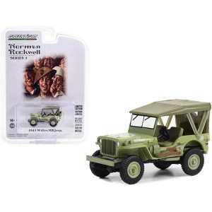 1945 Willys MB Jeep Light Green "U.S. Army" "Norman Rockwell" Series 5 1/64 Diecast Model Car by Greenlight - 1 of 3