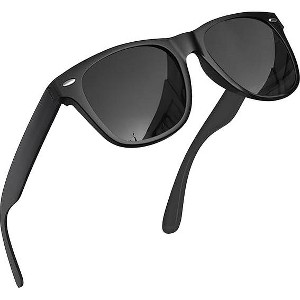 grinderPUNCH Super Dark Black Lens Men's Sunglasses Retro Classic 80's Stylish Trendy Shades (Black) - 1 of 4