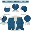 Dog Winter Coat Soft Fleece Pullover Pajamas, Cozy Jumpsuit Apparel Outfit Clothes Walking Hiking Sleep, Pet Windproof Warm Cold Weather Jacket Vest - 3 of 4