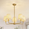 KAISITE 5-Light Modern Farmhouse Chandelier with Wavy Fabric Shades for Dining Room - 2 of 4