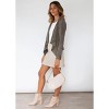 Coolmee Women's Faux Suede Jackets Fashion Fall Clothes Long Sleeve Open Front Cropped Coat Outwear - 2 of 4