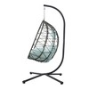 Syemin Patio Seating Sets Steel，Garden，Balcony and Outdoor Hanging Egg Chair With Iron Frame, Green, 39.3"*37"*74.8" - 4 of 4