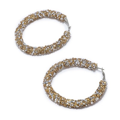 SOHI Women's Blue Frosted Hoop Earrings