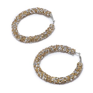 SOHI Women's Blue Frosted Hoop Earrings - 1 of 3