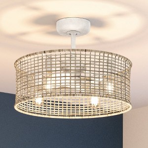 Urban Ambiance Luxury Bohemian Ceiling Fan 17.875''H x 25.25''W,  Warm White Finish,  Devonport Collection, UHP9381 - 1 of 4