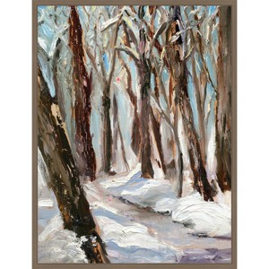 Amanti Art 23"x30" Woods in Winter by Sandra Lafrate Framed Canvas Wall Art - 1 of 4