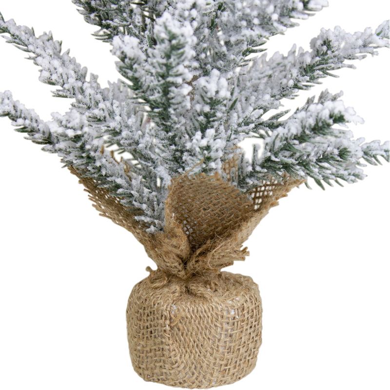 Northlight 1 FT Unlit Artificial Flocked Mini Pine Christmas Tree with Jute Base, 3 of 4