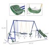 Ruvalino Playground Swings 5 in 1 Heavy Duty Playset for Backyard Adventure Fun, Blue, 157.5"*113"*71.75" - 3 of 4