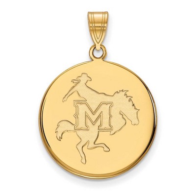Black Bow Jewelry 10k Yellow Gold McNeese State Cowboys NCAA Large Pendant
