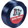 iDIY Satin Ribbon (1", 25Yards) No wire,  Arts & Crafts, Gift Wrapping, Basket Decor, Sewing Projects, Party Decor, Hair Bows - Navy Blue - 4 of 4