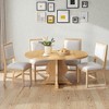 Mshliw Farmhouse 5-Piece Extendable Dining Table Set with 4 Upholstered Chairs, Wood Dining Set with 15.7" Leaf for Dining Room and Kitchen - 3 of 4
