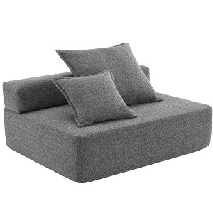 Luxury Oversized U Shaped Sectional Sofa with Boucle Upholstery, Convertible and Spacious Foam-Filled Couch - 1 of 4