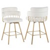Counter Height Bar Stools Set of 2,Swivel Upholstered Bar Stools with Metal Legs,Modern Bar Stools for Kitchen Island or Cafe-Coolbibila - 3 of 4