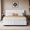 Lift-up Upholstered Platform Bed with Storage, Full-Size Bed Frame with Hydraulic System and Vertical Channel Headboard - Leovsnove - 2 of 4